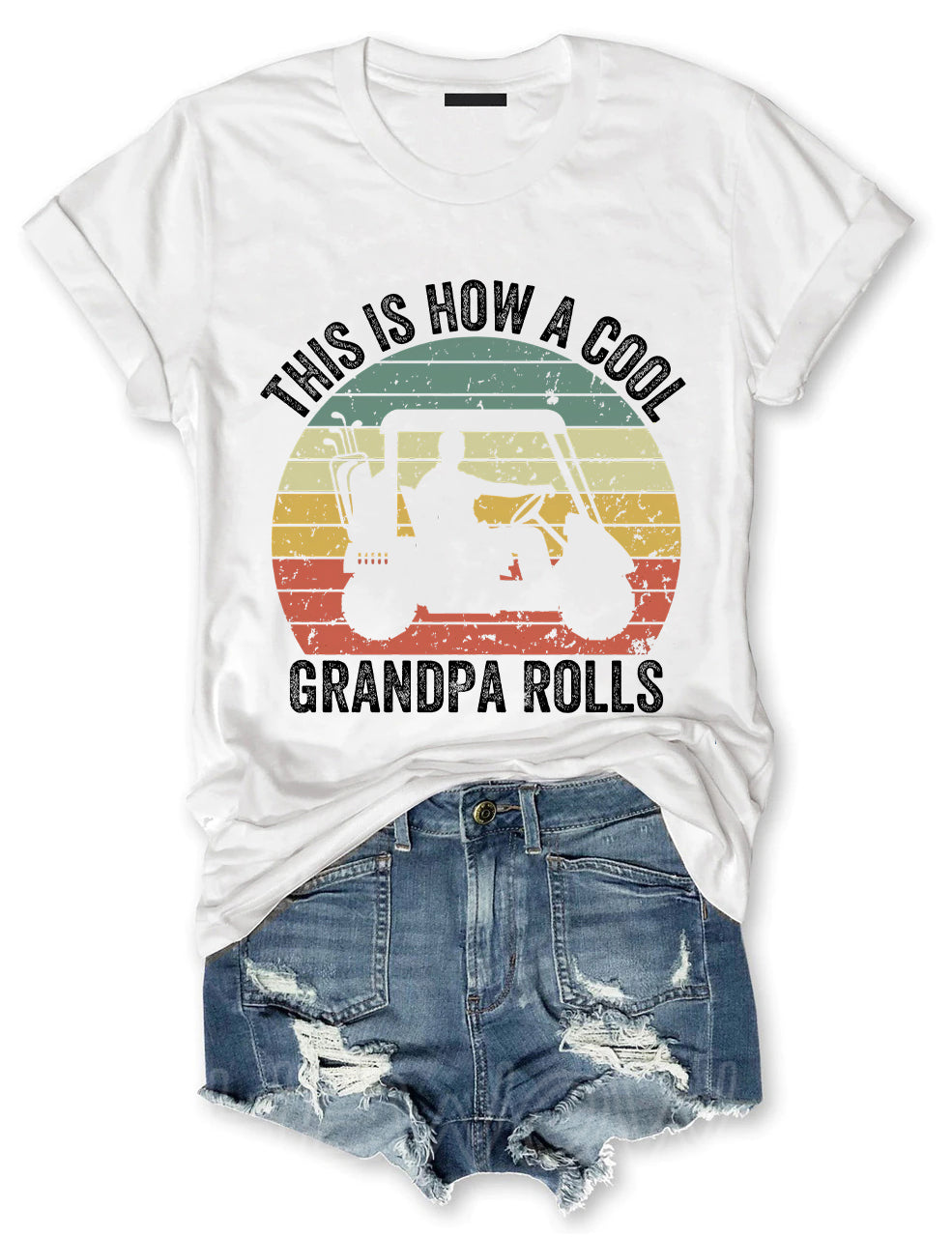 This Is How A Cool Grandpa Rolls Golf T-shirt
