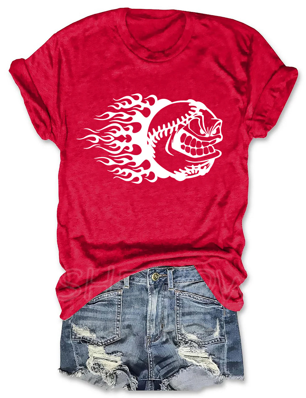 Baseball Cartoon Angry Mean Face Fastball T-shirt