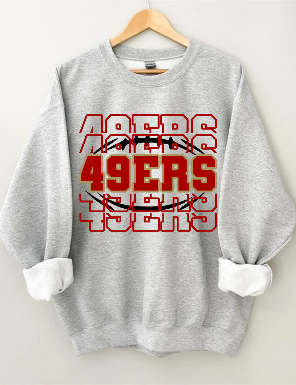 49ERS Football Stacked Letters Sweatshirt