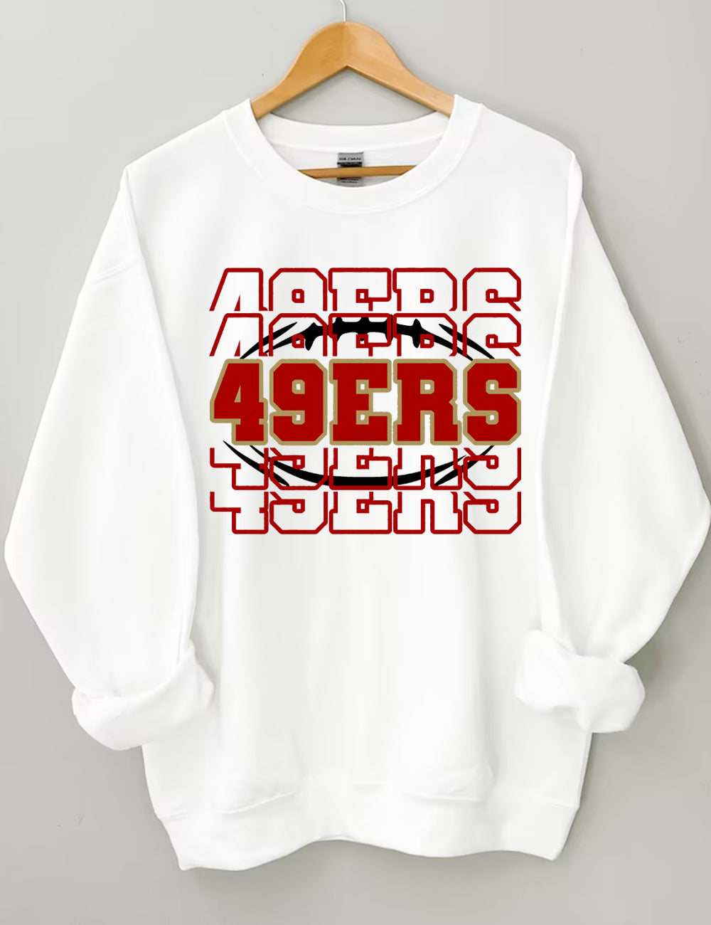 49ERS Football Stacked Letters Sweatshirt