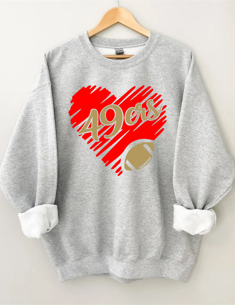 49ers Heart Sweatshirt