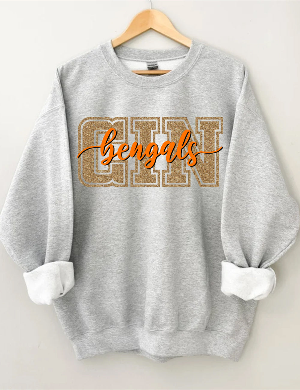 Golden Bling Bengals Football Sweatshirt