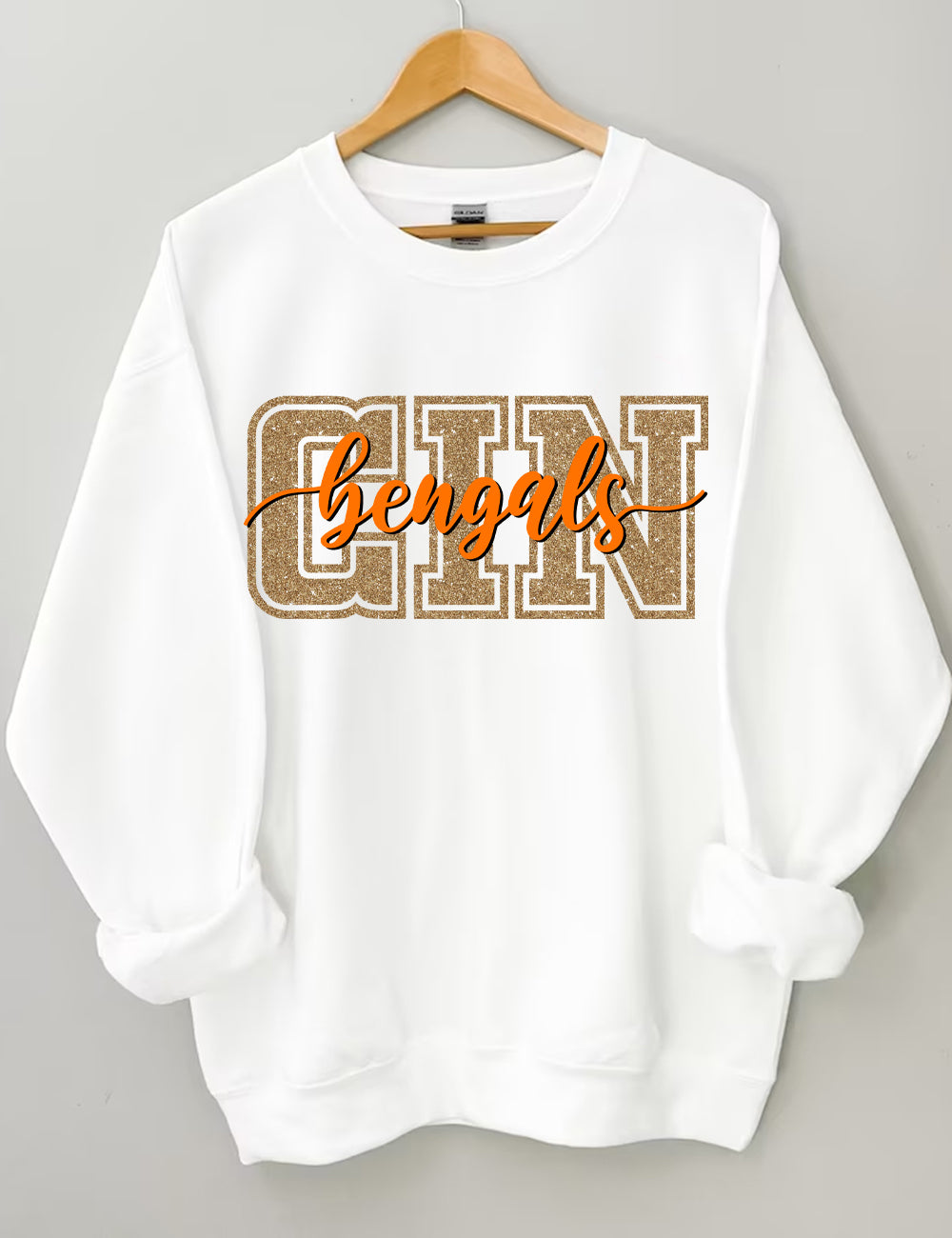 Golden Bling Bengals Football Sweatshirt