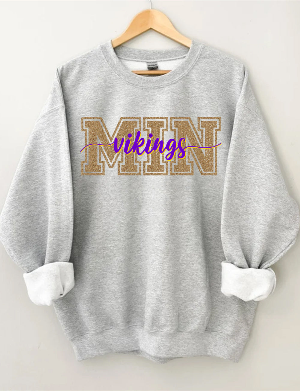 Golden Bling Vikings Football Sweatshirt