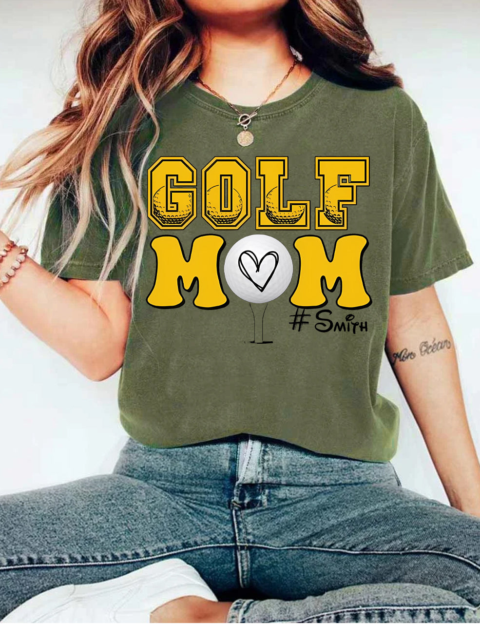Golf Mom Personalized Kids Name T-shirt