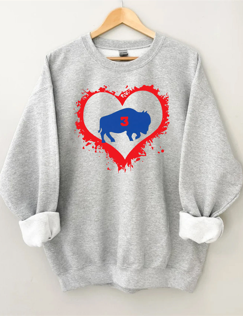 Damar Hamlin Heart 3 Football Sweatshirt