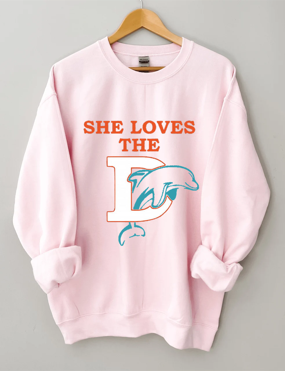 She Loves The Dolphins Football Sweatshirt
