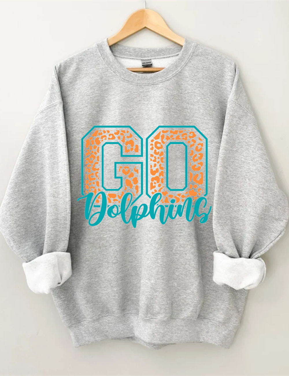 Leopard Go Dolphins Football Sweatshirt