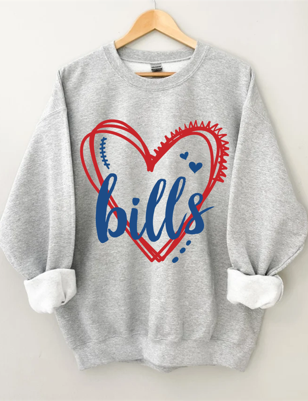 Bills Heart Football Sweatshirt