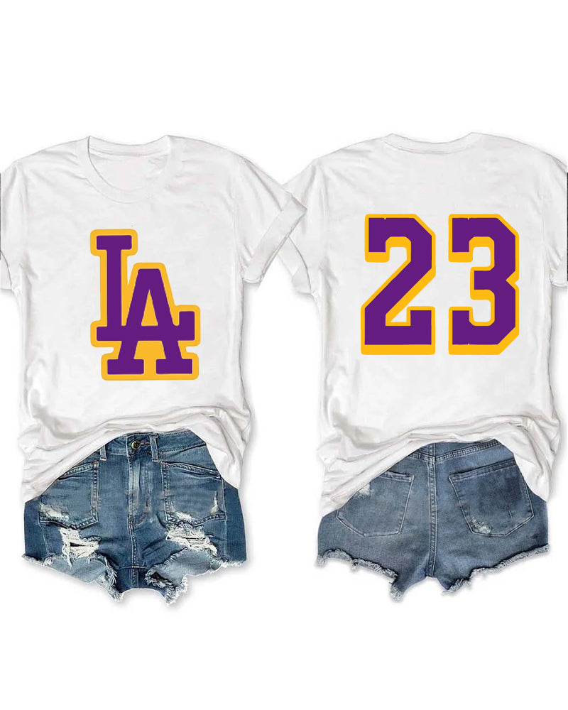 Lakers Basketball Custom Number T-shirt