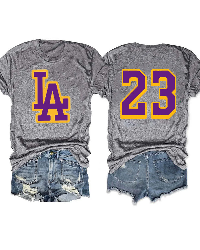 Lakers Basketball Custom Number T-shirt