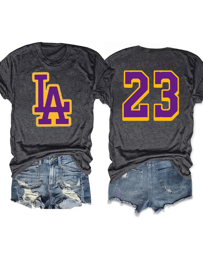 Lakers Basketball Custom Number T-shirt