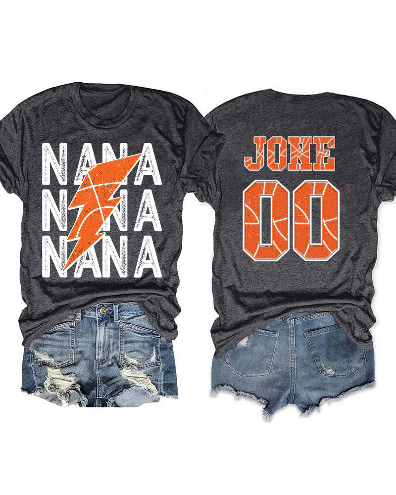 Basketball Nana Personalized Number And Name T-shirt