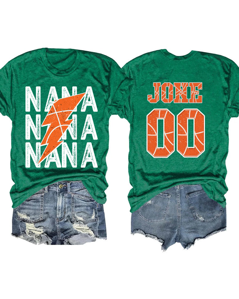 Basketball Nana Personalized Number And Name T-shirt