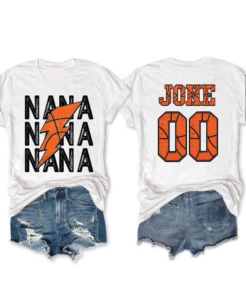 Basketball Nana Personalized Number And Name T-shirt