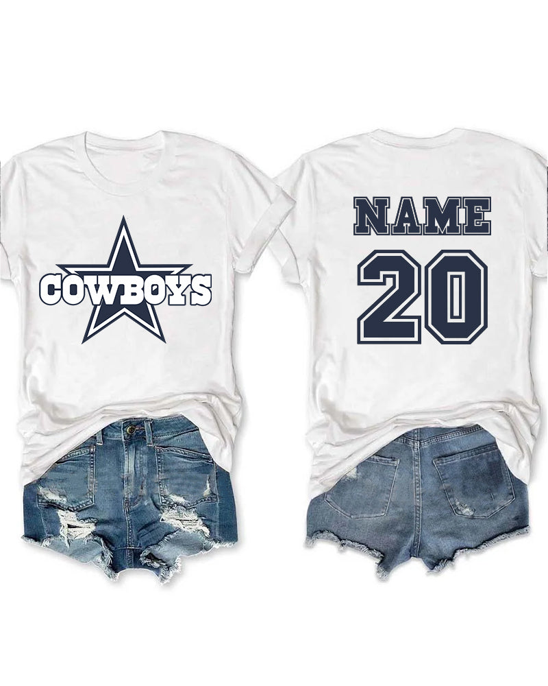 Dallas Cowboys Football Customized Name And Number T-shirt
