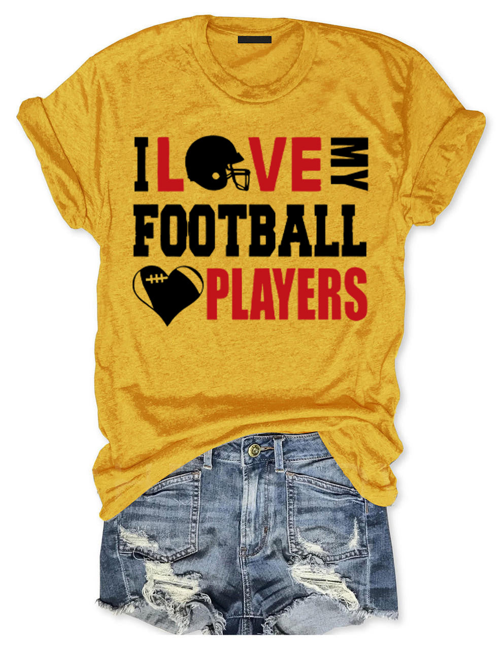 I Love My Football Players Football Mom Personalized Name T-shirt