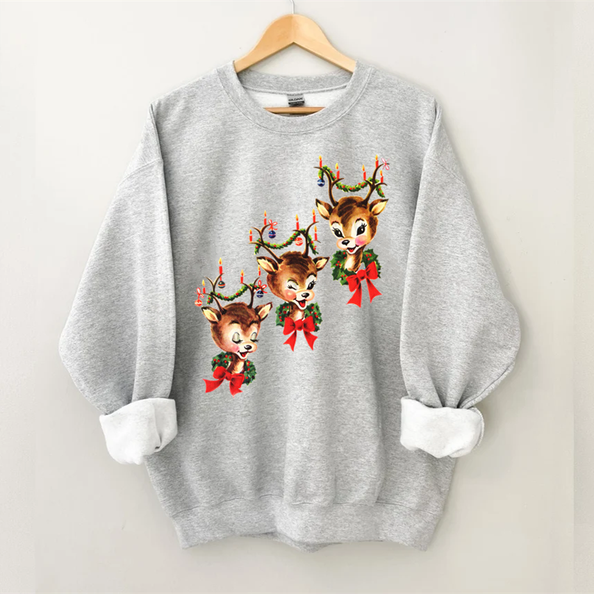Three Deer Christmas Sweatshirt-Shehaha
