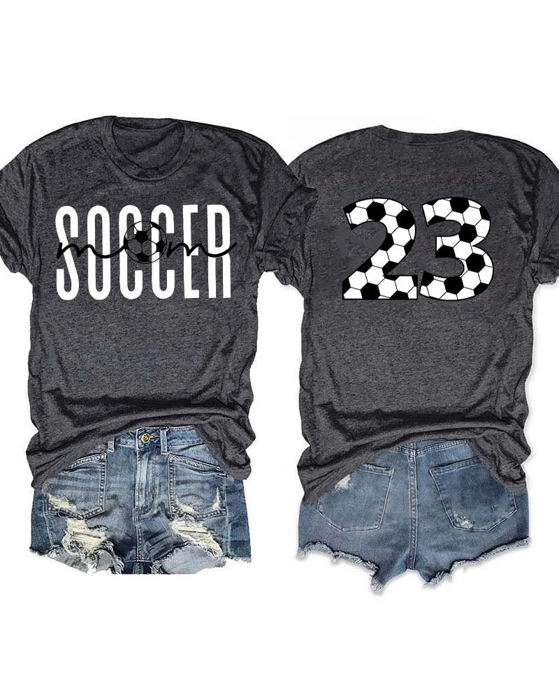 Customized Number Soccer Mom T-shirt
