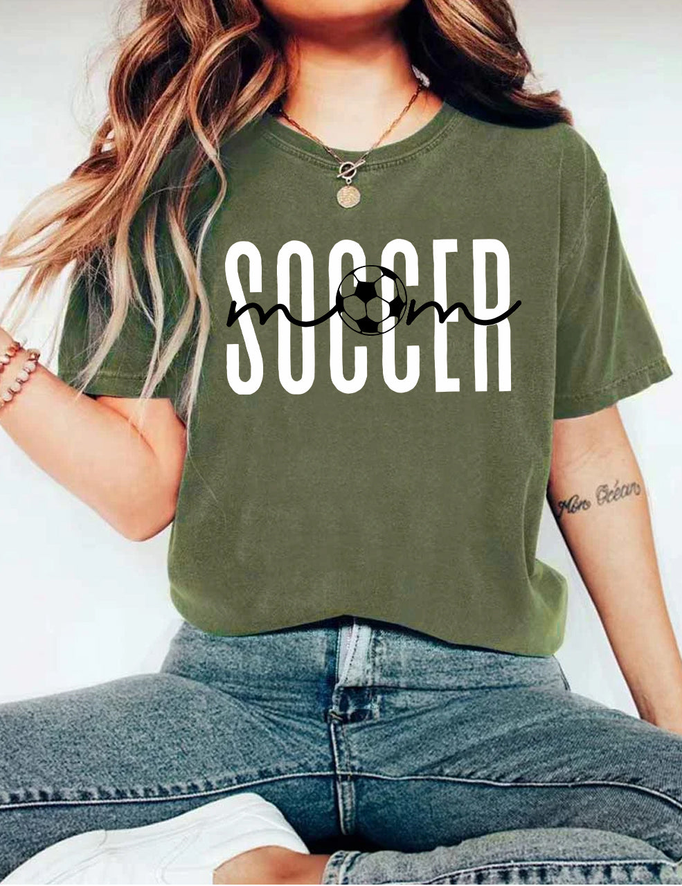 Customized Number Soccer Mom T-shirt