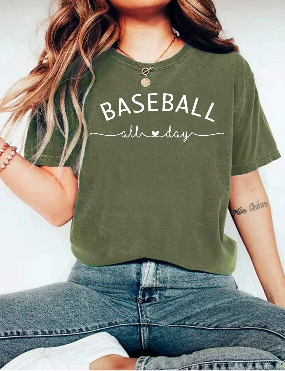 Baseball All Day Customized Number T-shirt