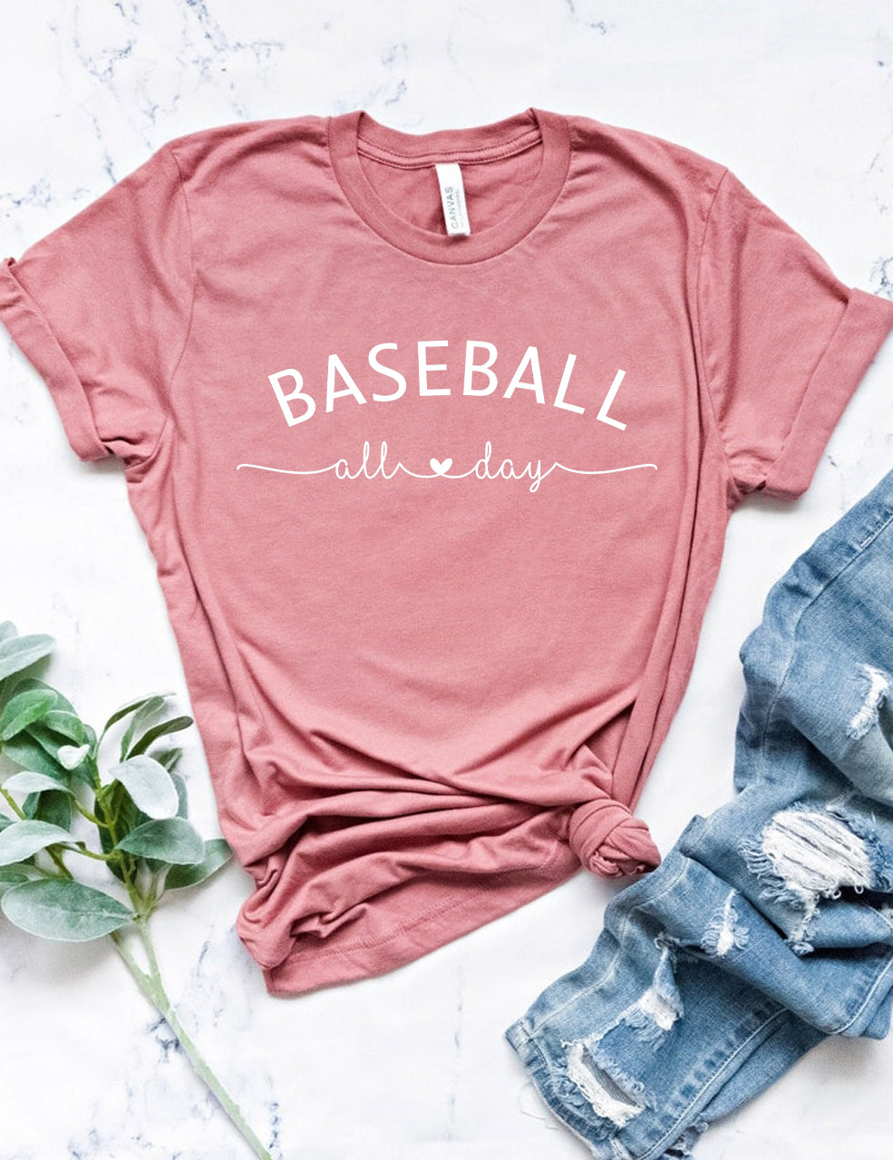 Baseball All Day Customized Number T-shirt