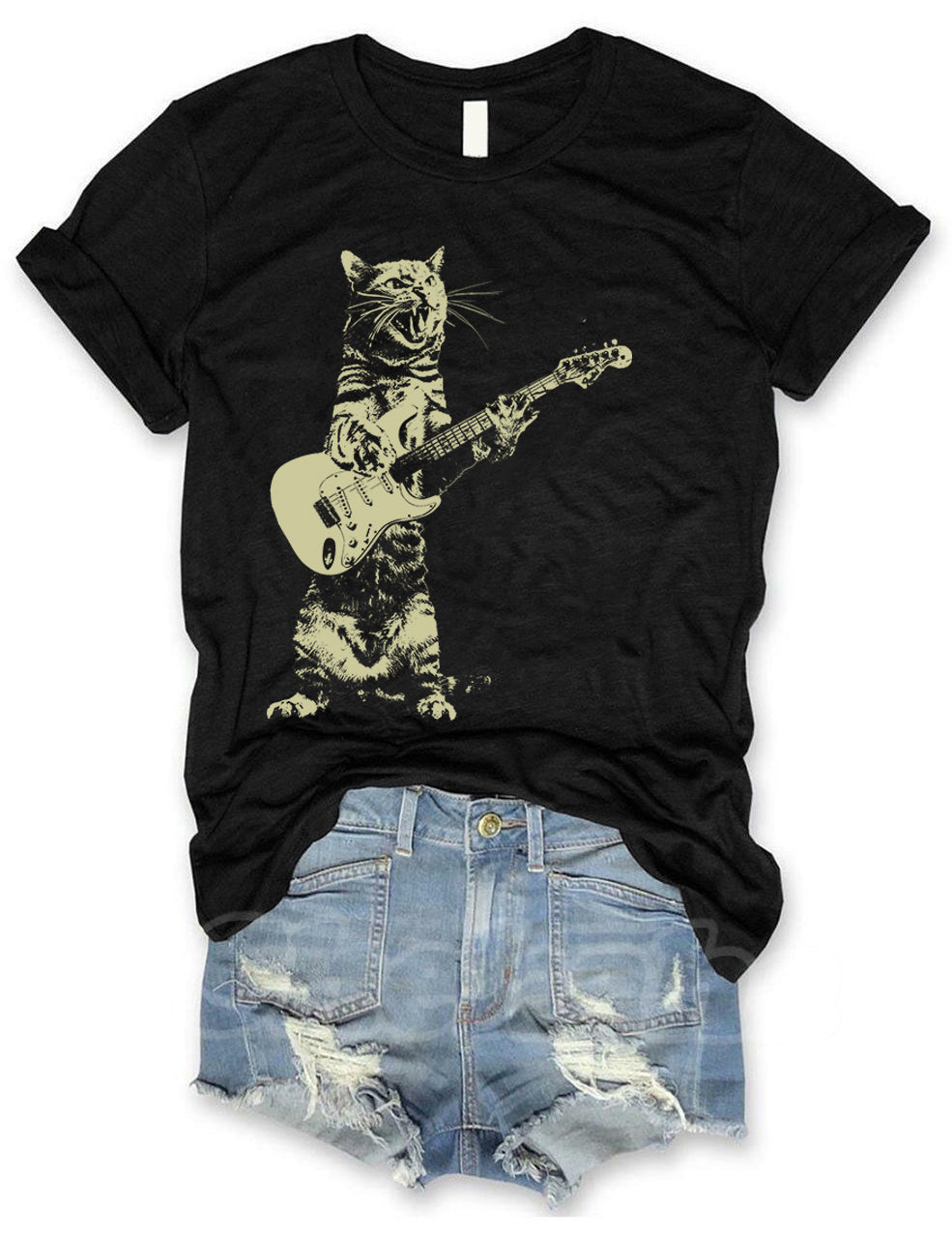 Cat Playing Guitar T-shirt