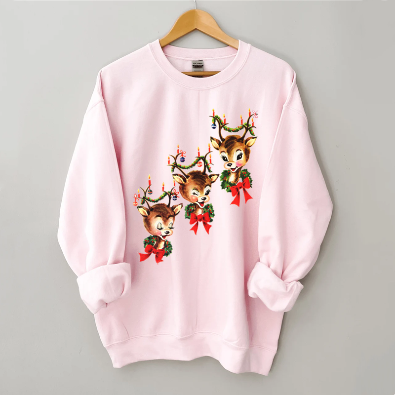 Three Deer Christmas Sweatshirt-Shehaha