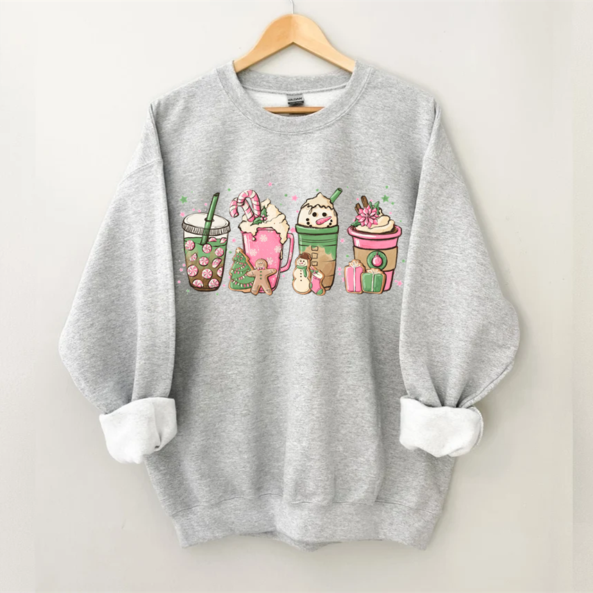 Pink Christmas Coffee Sweatshirt-Shehaha