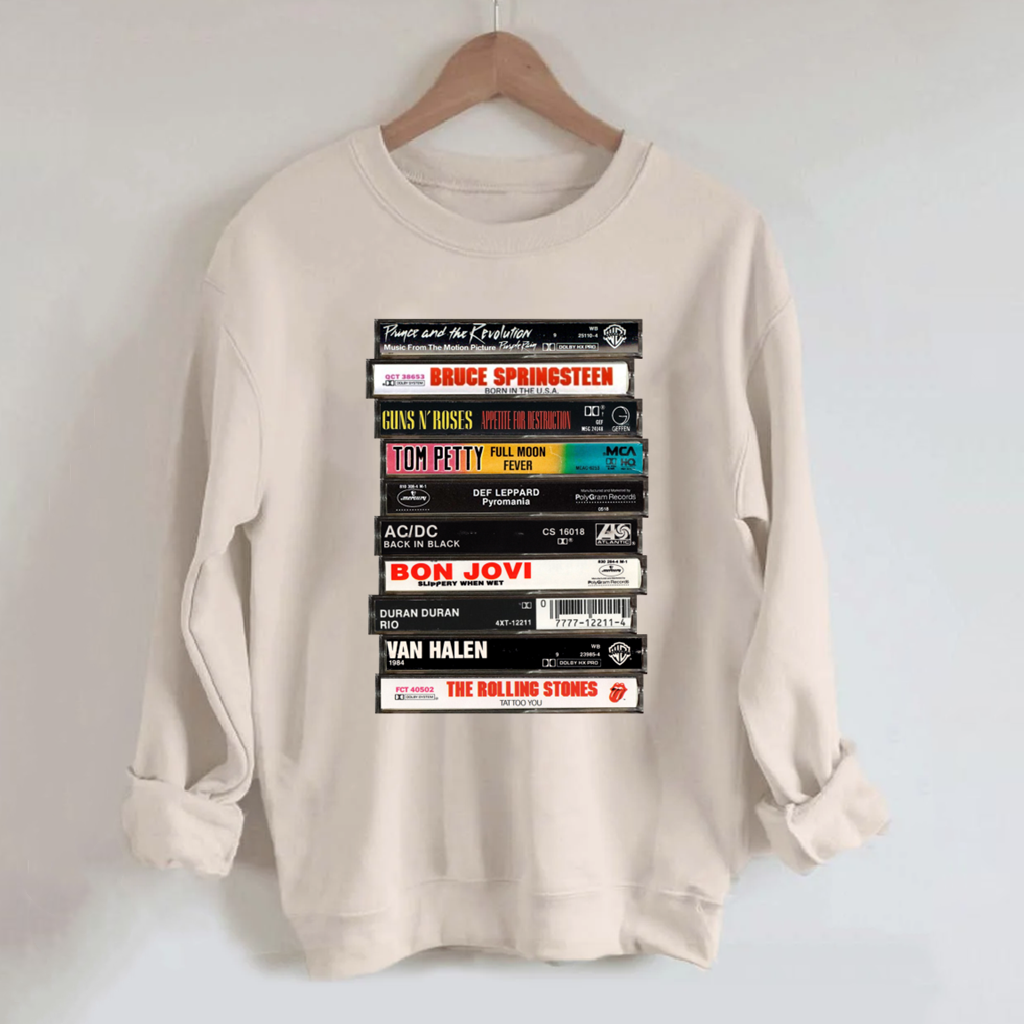 90's Rock Cassette Tape Sweatshirt