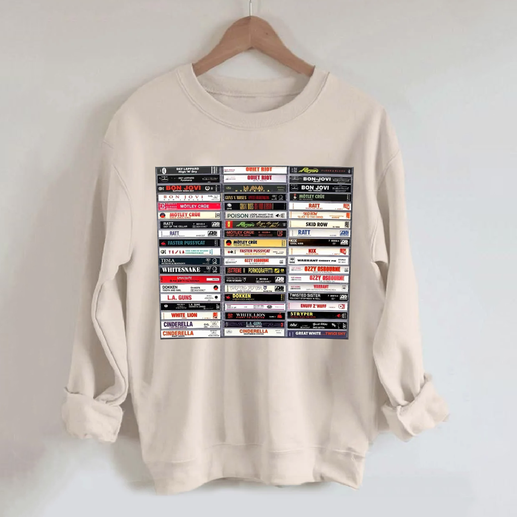 80's Rock Cassette Tape Sweatshirt