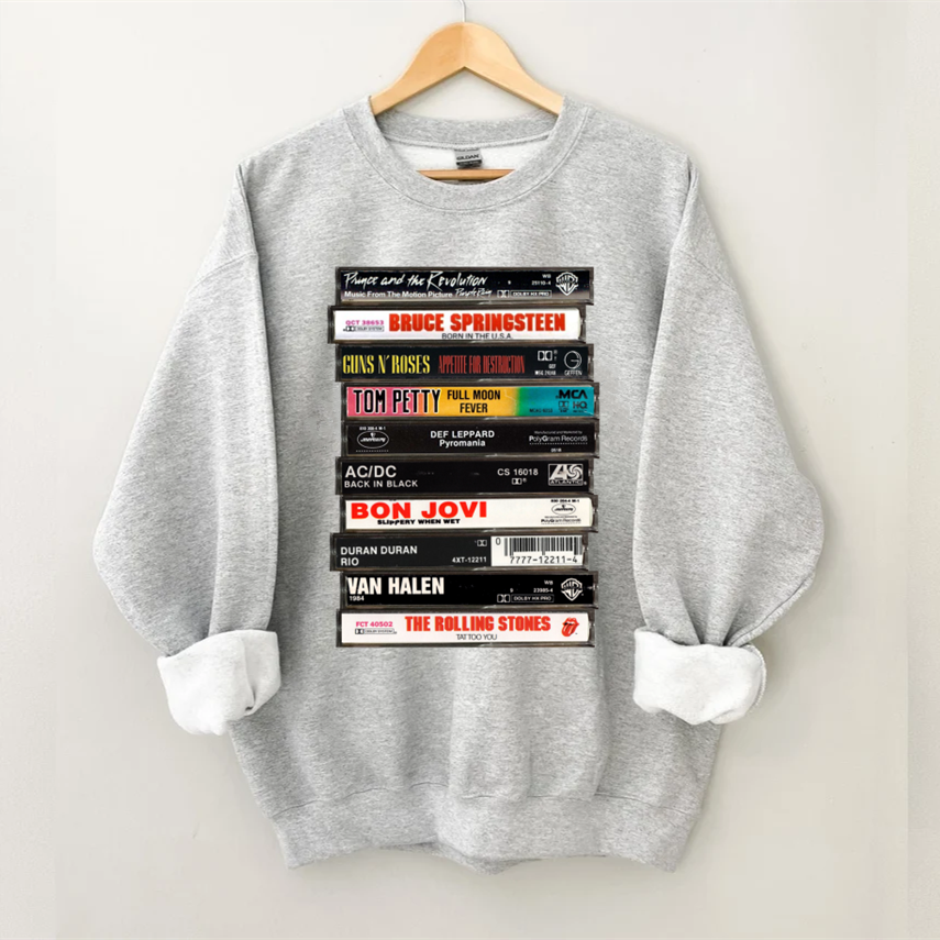 90's Rock Cassette Tape Sweatshirt