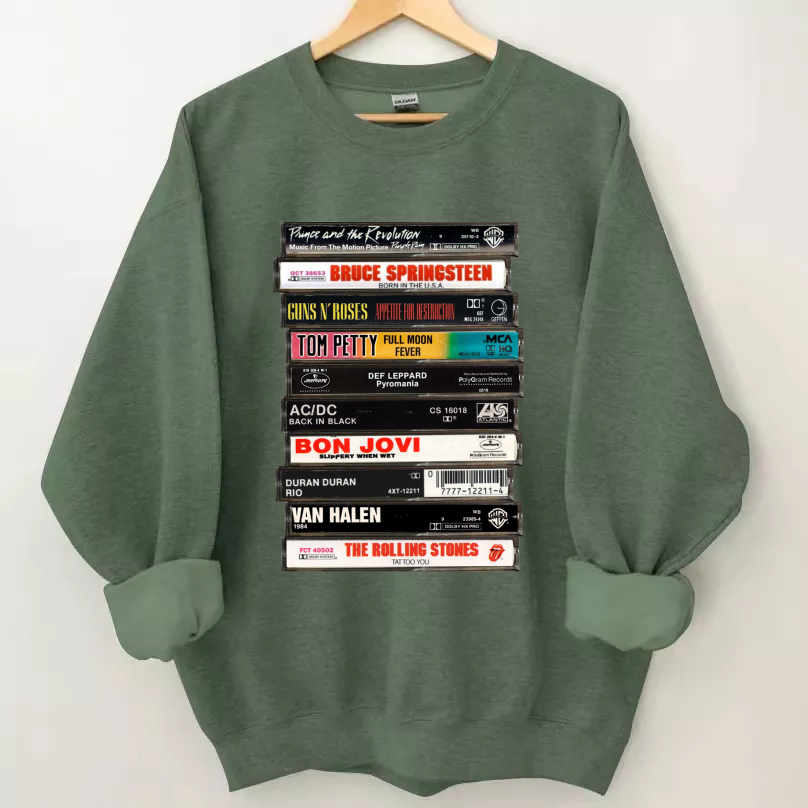 90's Rock Cassette Tape Sweatshirt