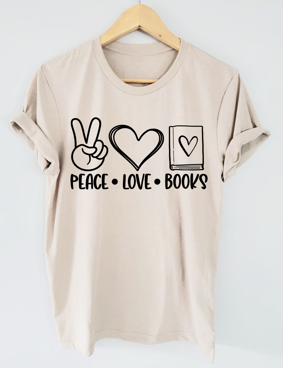 Peace Love Books T-Shirt
