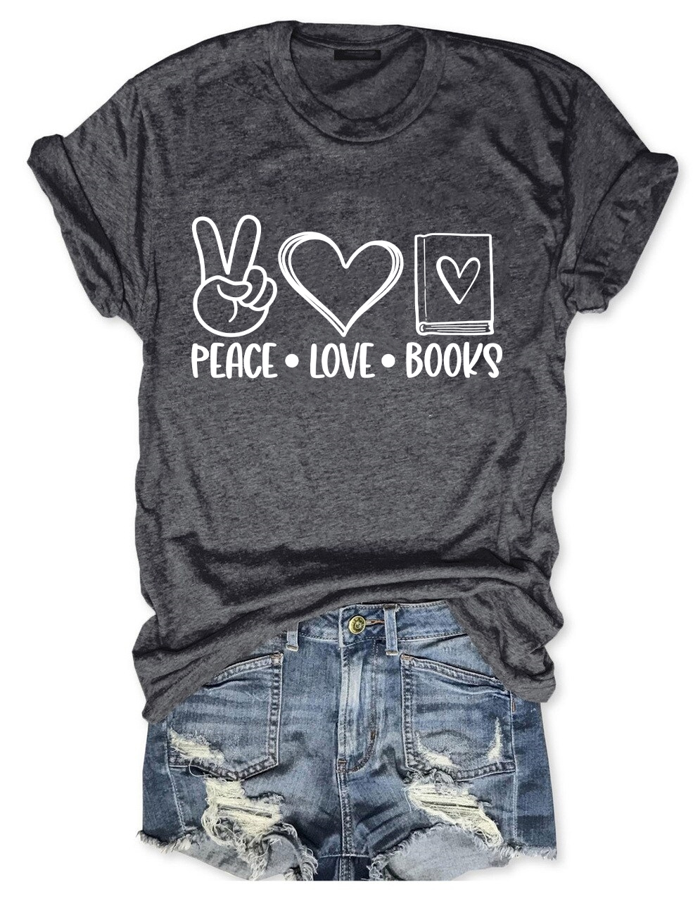 Peace Love Books T-Shirt