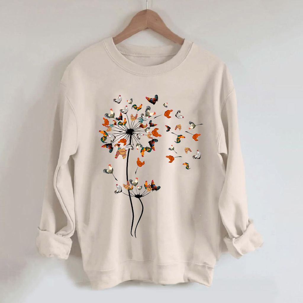 Dandelion Chicken Flower Sweatshirt