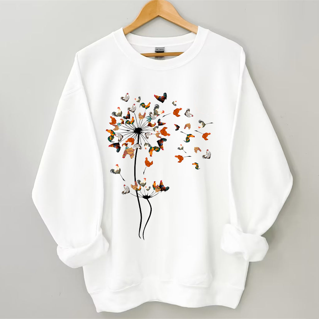 Dandelion Chicken Flower Sweatshirt