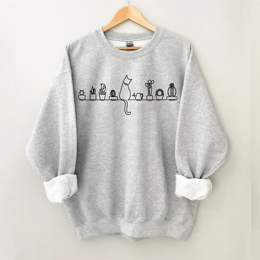 Cats and Plants Lover Sweatshirt