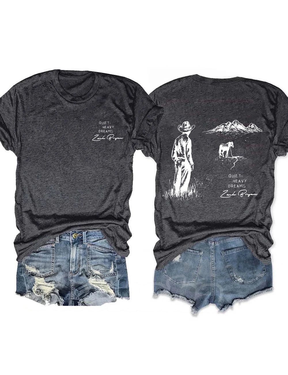 American Heartbreak Tour Printed Zach Bryan Front And Back T-shirt