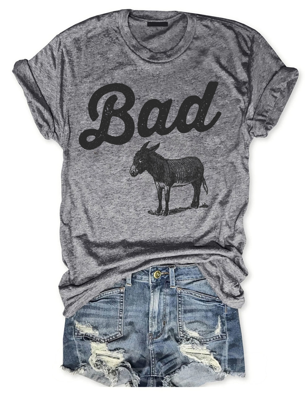 Funny Bad Ass Donkey T-shirt-Shehaha