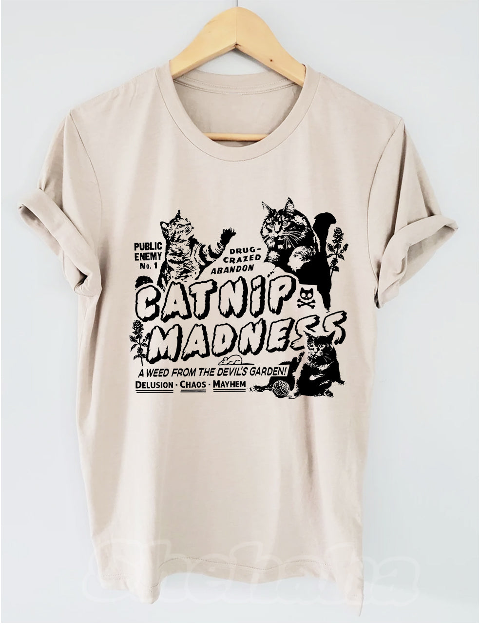 Catnip Madness Cute Cat T-shirt-Shehaha