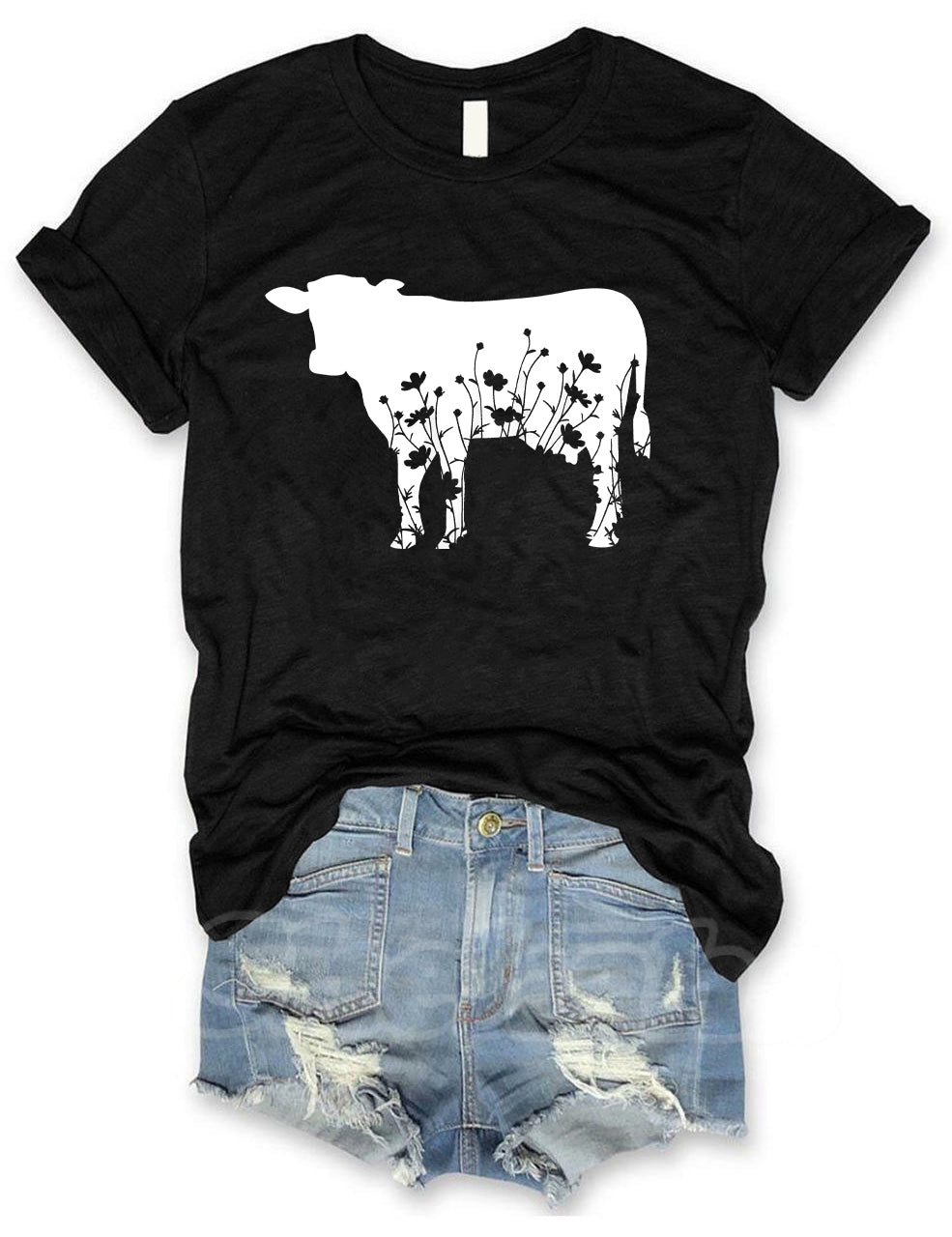 Floral Cow T-shirt