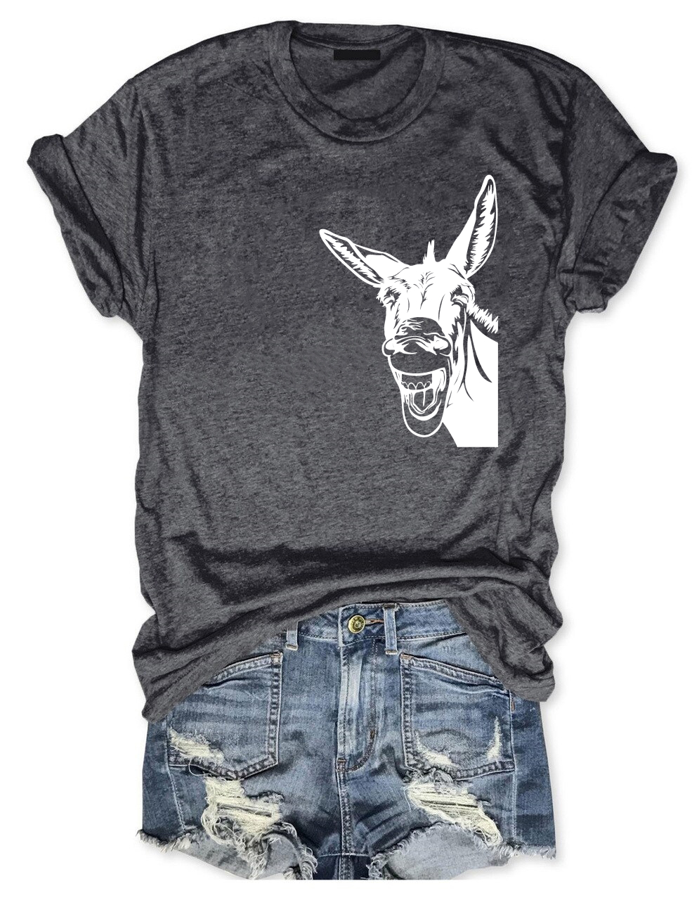 Funny Donkey Head Peeking T-shirt