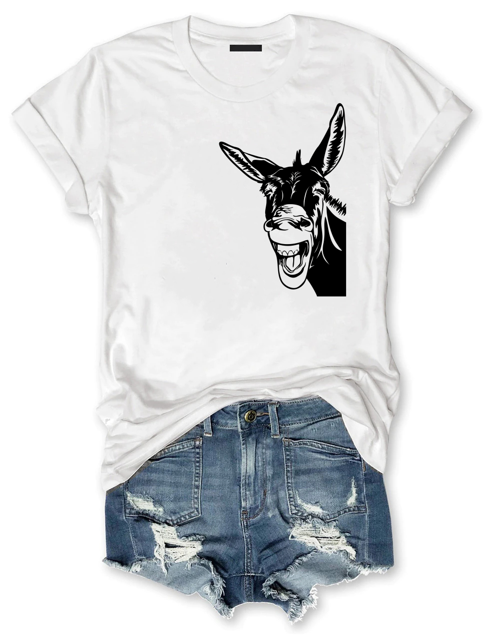 Funny Donkey Head Peeking T-shirt