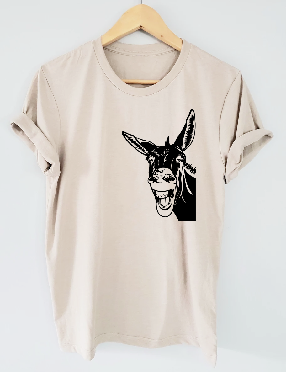 Funny Donkey Head Peeking T-shirt