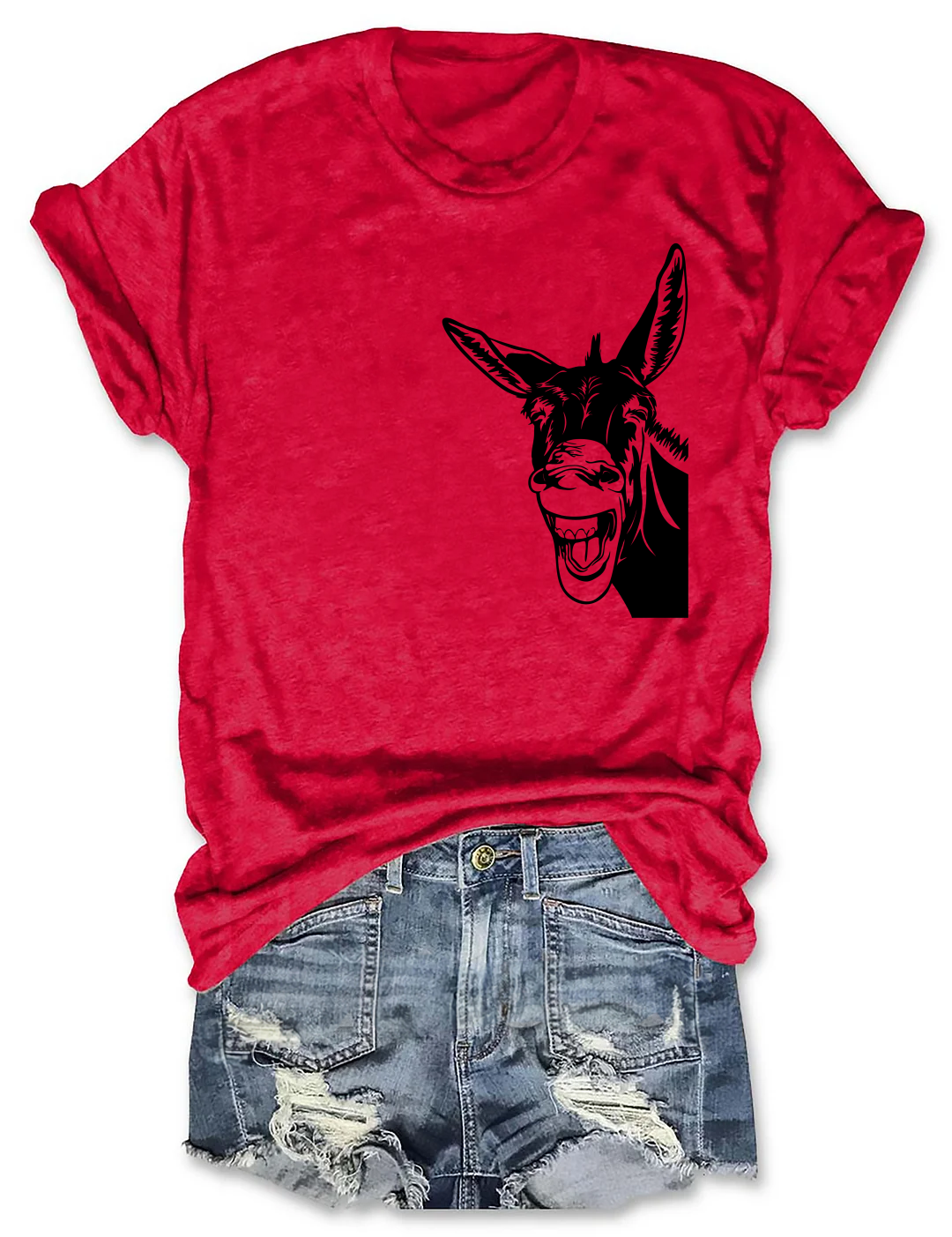 Funny Donkey Head Peeking T-shirt