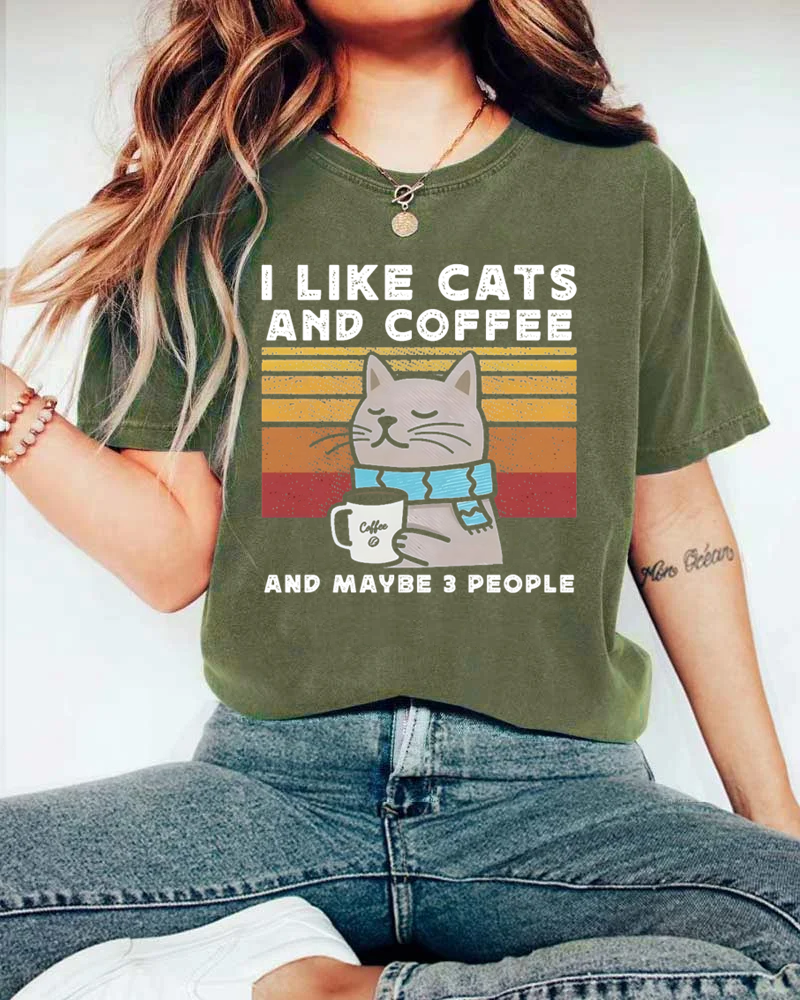 I Like Cats And Coffee T-shirt