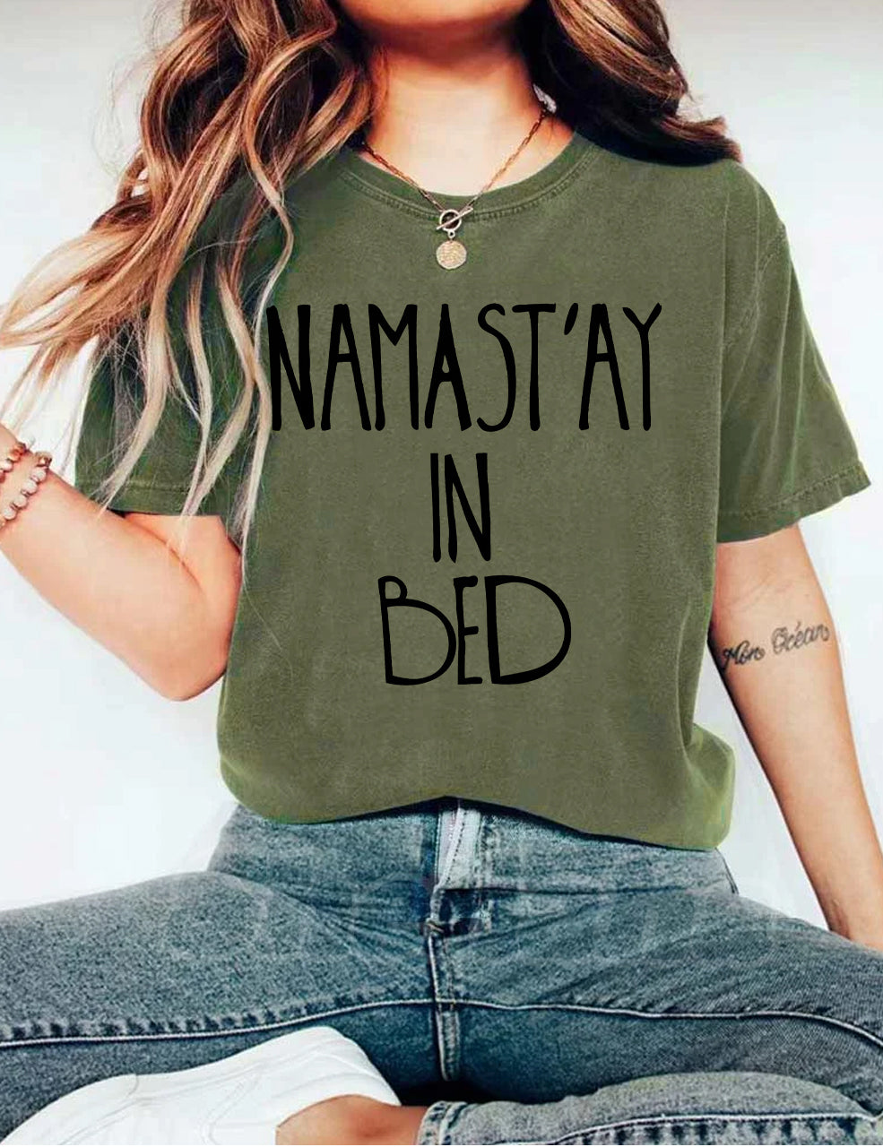 Namast'ay In Bed T-shirt