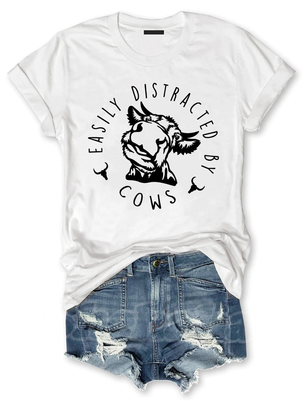Easily Distracted By Cows T-shirt