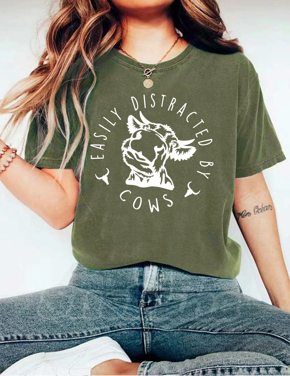 Easily Distracted By Cows T-shirt